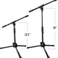 AxcessAbles Low-Profile Microphone Tripod Stand with Boom Arm | Adjustable Height Short Floor Mic Stand with Boom | Kick Drum Mike Stands |Guitar Amp Stands (2-Pack)