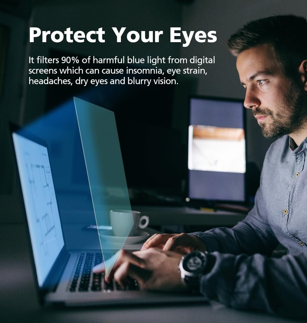 Anti Blue Light Matte Screen Protector for MacBook Pro 13.3" (2017-2022 M1,M2) | Anti-Glare | Reducing Eye Fatigue with Blue Light Blocking Filter