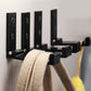 OHIYO Folding Coat Hooks 4pcs Foldable Hook Wall Mounted for Hanging Coat, Jacket, Towel Heavy Duty Wall Hooks Aluminum Alloy Fold up Hooks Headphones Holder Bearing Load 33lb (Black)