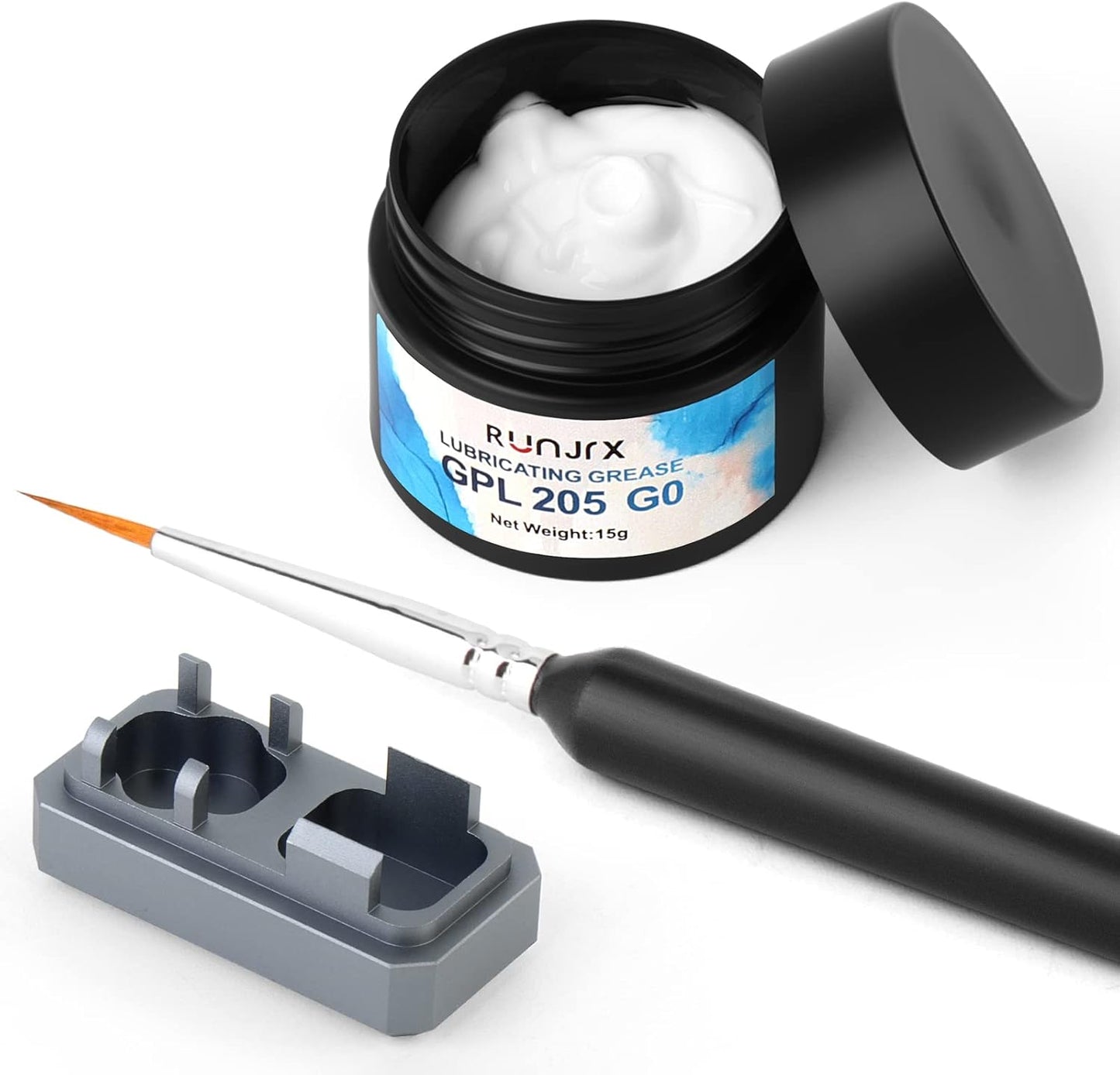 YIMAGUJRX RUNJRX Switch Lube Kit GPL 205G0 0.53oz/15g, Switch Opener for MX Cherry Akko Panda Kailh Switch,Lube Brush for Keyboard Switches