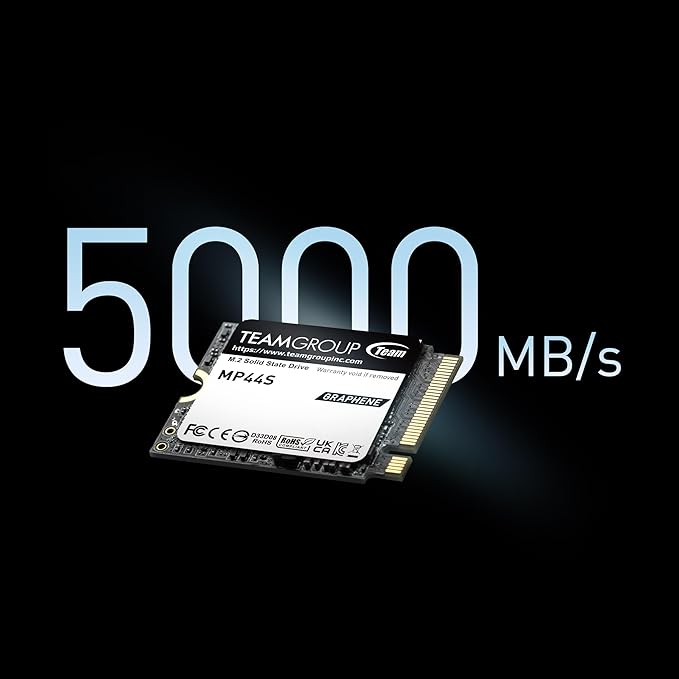 TEAMGROUP MP44S SSD 2TB SLC Cache Gen 4x4 M.2 2230 PCIe 4.0 NVMe Steam Deck ASUS ROG Ally Mini PCs R/W Speed up to 5000/3500 MB/s TM5FF3002T0C101