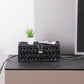 Black Cable Management Box,2 Pack Large & Medium Rattan Cable Organizer Box for Power Strip,2 Open Slots Cords Hider Box for TV Wires, Computer, Router, USB Hub and Under Desk Power Strip