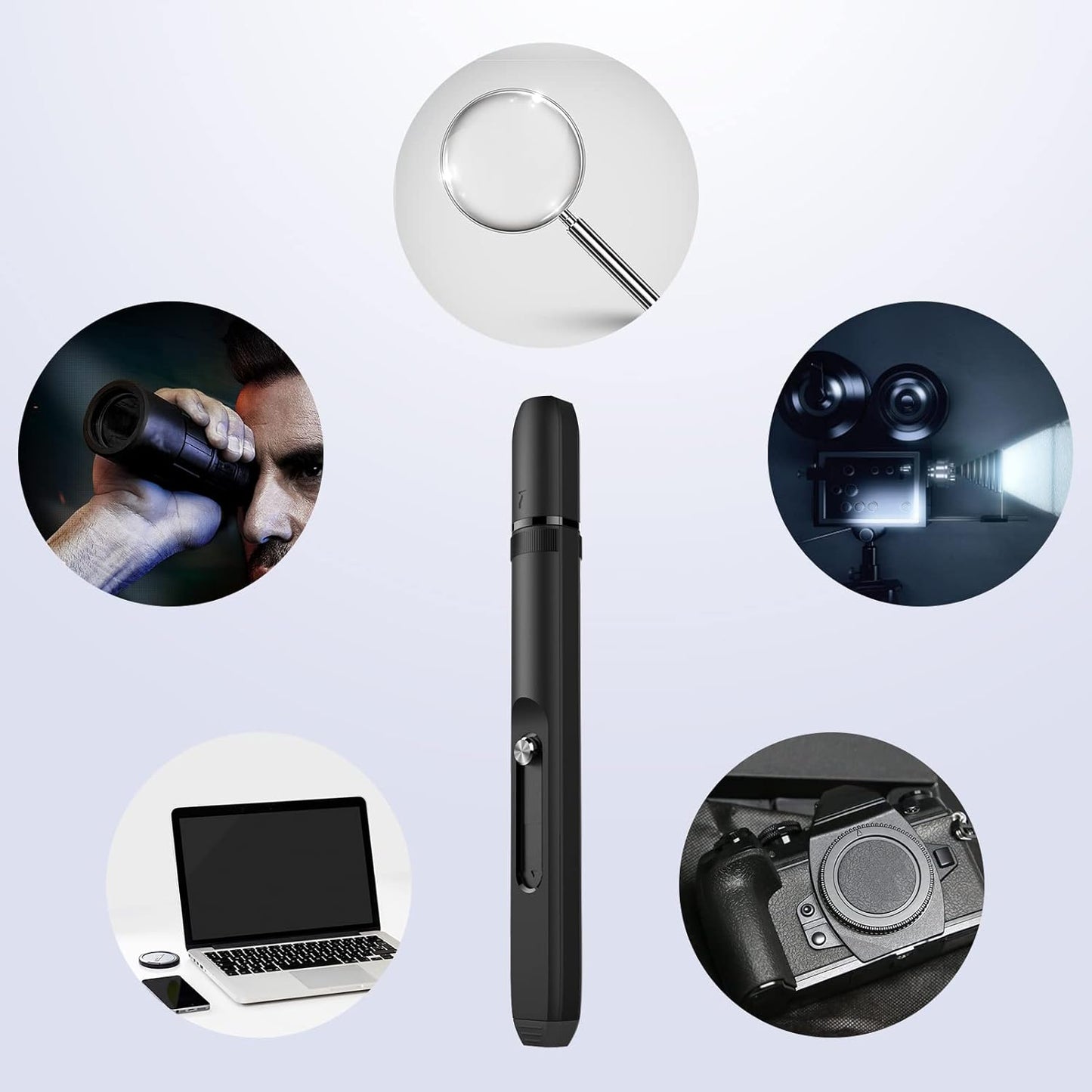 VSGO Professional Lens Cleaning Pen, Double-Ended Lens Brush with Soft Brush and Nano Optical Carbon for Camera, Optical Lenses, and Glasses(V-P01E)