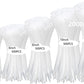 2000 PCS Zip Ties Assorted Sizes 4+6+8+10+12 Inch Self-locking Nylon Cable ties Heavy Duty Outdoor, UV Resistant Wire Straps for Home Office Garden Workshop Indoor Outdoor Fence((White)