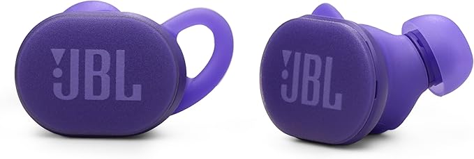 JBL Endurance Race 2 - Waterproof (IP68) sports true wireless earbuds with 4 mics for crisp, clear calls, JBL Pure Bass sound, 48Hrs of Playback, plus speed charging & Active Noise Cancelling (Purple)
