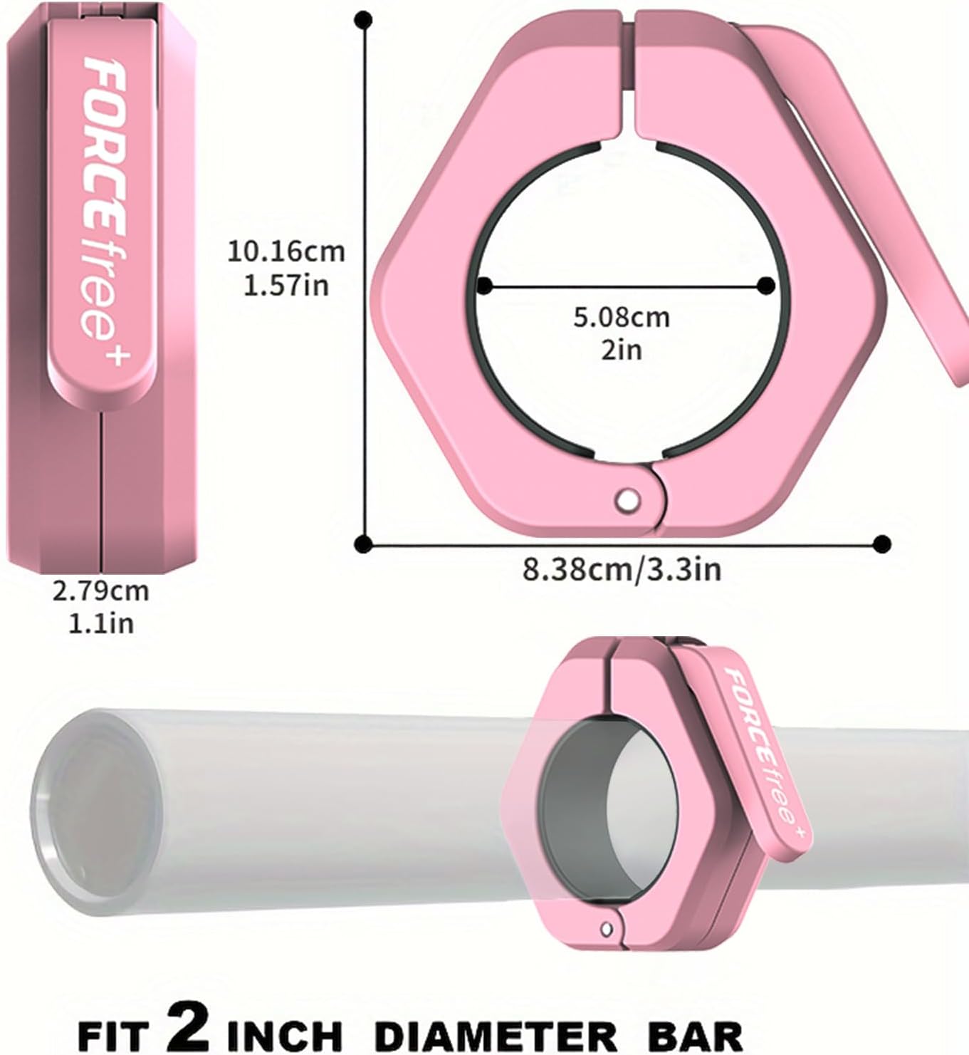 Barbell Clips (Pair), Barbell Clamps, Quick Release Olympic Barbell Clamps with Anti Slip TPR Grip, Barbell Collars for Secure Weightlifting & Powerlifting