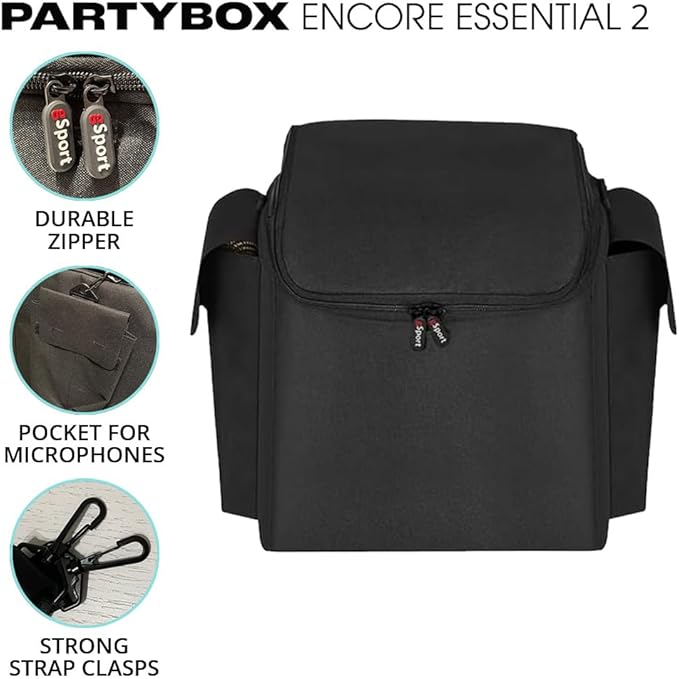 JBL PARTYBOX Encore Essential 2 Speaker Bundle with gSport Carry Bag (Black)