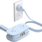 ORICO Blue Travel Power Strip PD20W with 4 AC Outlets 3 USB Ports (1 USB-C), 4FT Flat Plug Extension Cord, Compact Portable Design for Business Travel, Cruise Ship Essentials-AP3