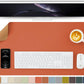 Cork Desk Mat - Dual-Sided Desk Pad for Office and Home - Desk Organization and Accessories - Ideal for Large Mouse Pad and Desk Mats on Top of Desks(Orange,80cmx 40cm)