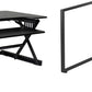 Rocelco 40" Large Height Adjustable Standing Desk with AC Outlet USB Charger and Floor Stand BUNDLE - Tall Dual Monitor Riser Computer Workstation - Keyboard Tray - Black (R DADRB-40-ACUSB-FS2)