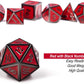 DnDnD Red D&D Game Dice,7 Die Polyhedral Metal Dice with Gift Metal Tin for RPG DND Dungeons and Dragons Dice Collector Board Game Player