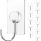 Large Adhesive Hooks for Hanging Heavy Duty Wall Hooks Self Adhesive Towel Coat Hooks Waterproof Transparent Hook for Bathroom Shower Kitchen Keys Door Outdoor Home Improvement Utility Hook 12 Pack