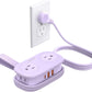 ORICO Purple Travel Power Strip PD20W with 4 AC Outlets 3 USB Ports (1 USB-C), 4FT Flat Plug Extension Cord, Compact Portable Design for Business Travel, Cruise Ship Essentials-AP3