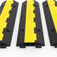 Happybuy 3 Pack of 2 Channel 11000lbs per Axle Capacity Protective Wire Cord Ramp Driveway Rubber Traffic Speed Bumps Cable Protector