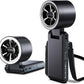 CAZOKASI Rechargeable Strong Wind Handheld Fan With Ambient Lighting 4 IN1 5000mAh Upto 22H For Desktop Waist Clip Neck (StrongWind/Black)