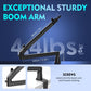 Low Profile Mic Arm 15cm Extra Riser Adjustable Mic Boom Arm Metal Desk Mounted Microphone Stand Cable Management Flexible Microphone Holder for Podcast Streaming Gaming Desktop