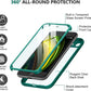 Miracase for iPhone SE Phone Case 3rd/2nd Generation 2022 2020 Full-Body with Built-in Glass Screen Protector, Heavy Duty 360° Protective Shockproof Bumper Cover for iPhone 8/SE, Green