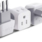 Ceptics Italy Travel Plug Adapter, Chile Plug Adapter with Dual USA Input, Compact Type L Plug Adapter, Safe Grounded Plug, Perfect for Cell Phones, Laptops, Chargers, 3 Pack - CT-12A