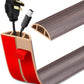 Floor Cord Cover Self Adhesive Cord Hider Floor Extension Cord Covers for Floor Power Cord Protector Cable Management Prevent Cable Trips Cable Cavity 0.47" W x 0.27" H (Brown Walnut Wood, 20Ft)