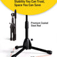 Stage Rocker Foldable Tripod Low-Profile Mic Boom Stand - Height Extending from 9.6'' to 16.9'', w/Adjustable Telescoping Arm Up to 9'', Lightweight/Convenient, Black, Powered by Hamilton(SR610121B)