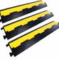 Rubber Cable Ramp Cord Cover Cable Protector Ramps Wire Hose Protective 2 Channel 22000Lbs Load Capacity Traffic Speed Bump for Asphalt Concrete Gravel Driveway Indoor Outdoor, 3 Pack