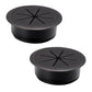 2 Pcs Desk Grommet 2-1/16" / 53 mm, Desk Hole Cover for Cables Black, Cable Grommet ABS Plastic, Desk Hole Grommet for Home & Office Pc, Detachable Cable Cord Organizer