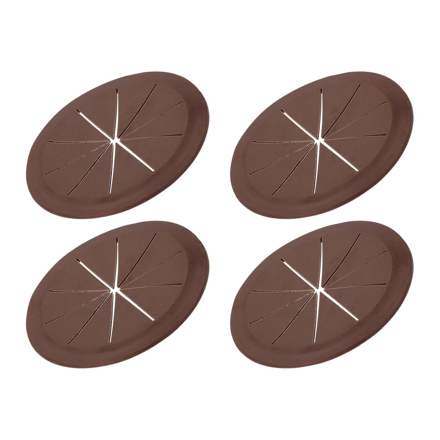 PATIKIL Desk Grommet 3-3/16", 4 Pcs Round Cable Grommet Cord Hole Cover with Adhesive Tape Flexible Table Wire Organizer for Office Home Table Countertop, Deep Brown