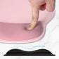 ITNRSIIET Ergonomic Mouse Pad with Wider Memory Foam Wrist Rest +17% - Curved Cushion Reduces Pressure 20%, Pain Relief, Non-Slip, Smooth, Cute Colors, 9.85 x 9 in, Pink Accent