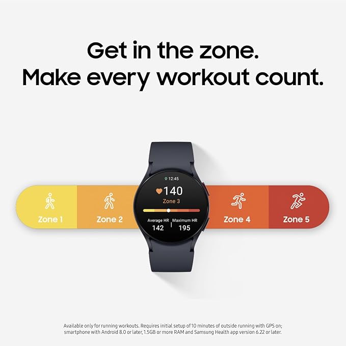 SAMSUNG Galaxy Watch 6 40mm Bluetooth Smartwatch w/ Fitness Tracker, Personalized HR Zones, Advanced Sleep Coaching, Heart Monitor, BIA Sensor, US Version, Gold (Renewed)