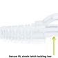 trueCABLE RJ45 Strain Relief Boots, Large 5.5 to 7.0mm Cut-to-Fit PVC Plug Cover, Transparent, 100 Pieces