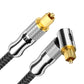 EMK Premium 24K Gold-Plated Right Angle Optical Cable – 90° Toslink to Toslink (0.5M/1.5Ft), 360° Rotatable for Soundbars, TVs & Home Theater