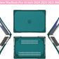 Batianda Compatible with New MacBook Pro 16 inch Case 2024 M4 Chip 2023 2021 Release with M3 M2 Pro Max, Heavy Duty Protective Plastic Hard Shell with Fold Kickstand & Keyboard Cover, Dark Cyan