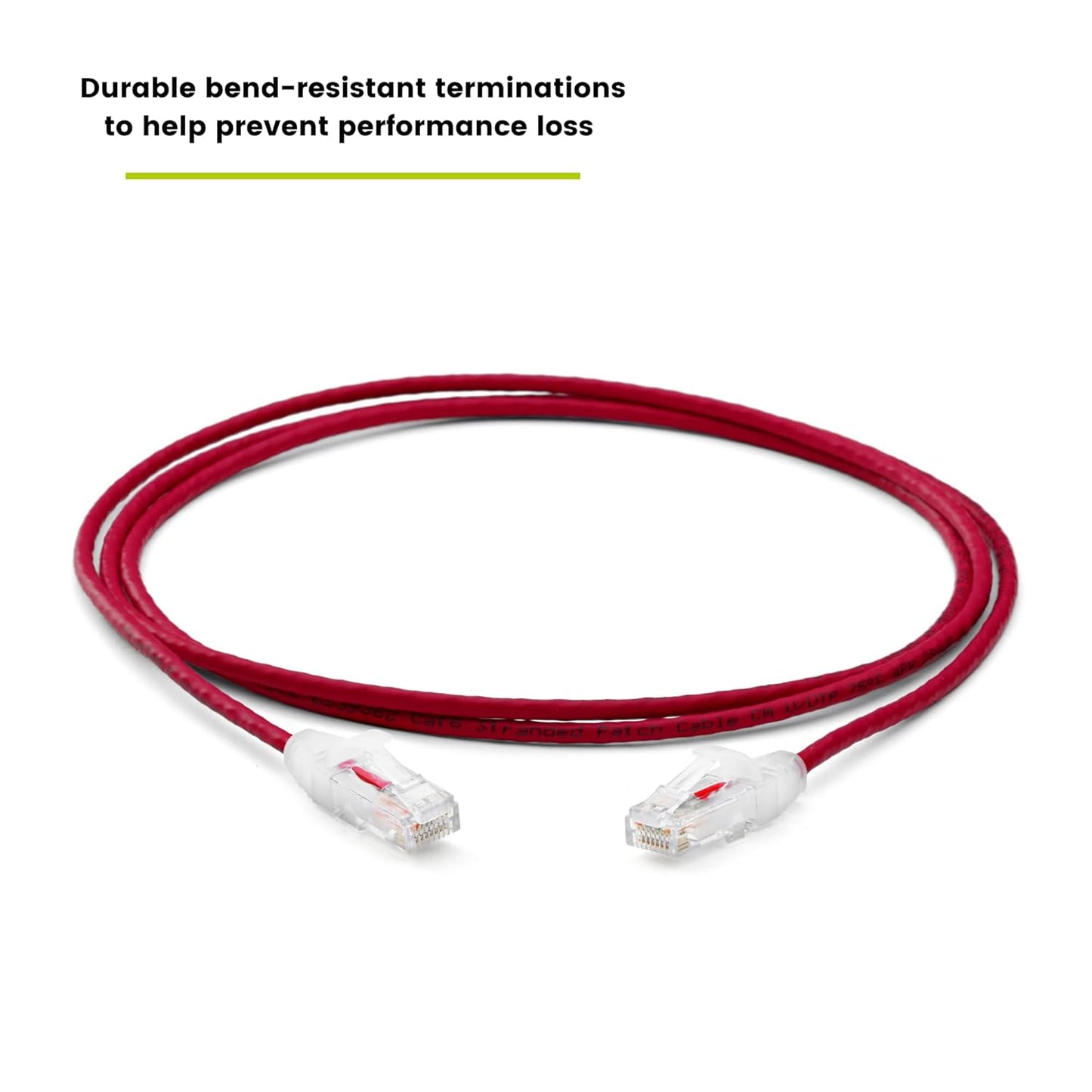 TRUECABLE Cat6 Component Rated Patch Cable, Unshielded (U/UTP), 5ft, Red, 28AWG Solid Copper, Snagless 10G High-Speed Ethernet Cable, PoE++ 4PPoE 100W, UL Listed, RoHS-3, 1 Pack