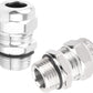 2 Pcs 1/2" NPT Stainless Steel Waterproof Cable Gland, IP68 Waterproof Adjustable Cable Glands, Strain Relief Cord Grip Connectors with Gaskets and Locknut for 6-12mm Cable Diameter