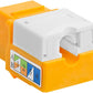 Cmple - RJ45 Keystone Jack 90 Degree Cat5e Keystone Jack Insert Punch Down RJ45 Connectors Female for Wall Plates, Patch Panels, Patch Cables, Ethernet Cables - Yellow
