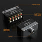 Cubilux AS-R4 4-Channel RCA Audio Selector, Bidirectional 4-Way Stereo RCA Aux Switcher, 1-Input to 4-Output / 4-Input to 1-Output