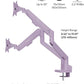 Pixio PS1D Wave Purple Dual Monitor Arm Stand Desk Mount - Fits up to 32 inches Monitors and up to 19.8lbs. VESA Compatibility and Integrated Cable Management