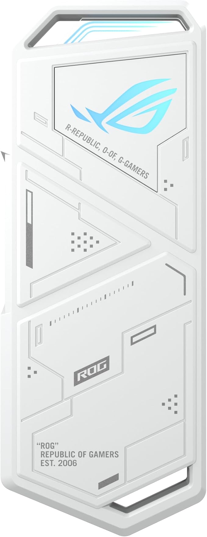 ASUS ROG Strix Arion White M.2 NVMe SSD Enclosure-USB3.2 Gen 2x1 Type-C (10Gbps), Dual USB-C to C & USB-C to A, Screwdriver-Free, Thermal Pads Included, Fits PCIe 2280/2260/2242/2230 M Key/B+M Key