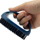 Small Scrub Brush with Nylon Bristles - Heavy Duty Cleaning Brush for Bathroom, Kitchen, Grout, Tiles - Non-Slip Teardrop Handle & Hangable Design - Deep Blue