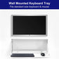 1 Pcs 24 Inch Keyboard Wall Mount Foldable Fits Standard Computer Keyboard Mouse Stand Tray Organizer for Small Offices Apartments, Easy Installation with 4 Screws (White)