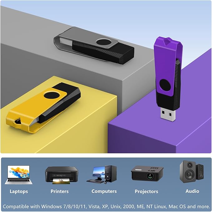 AGECASH 1GB USB Flash Drives 50 Pack Bulk USB 2.0 Flash Drive Thumb Drive Swivel Memory Stick USB Jump Drives Multipack 50PCS 1GB for Data Backup