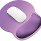 ITNRSIIET Ergonomic Mouse Pad with Wider Memory Foam Wrist Rest +17% - Curved Cushion Reduces Pressure 20%, Pain Relief, Non-Slip, Smooth, Cute Colors, 9.85 x 9 in, Purple Pink Gradient