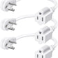 DEWENWILS 1FT Extension Cord Indoor, 14 Gauge Short Flat Plug Extension Cord White with 3 Prong, Low Profile Power Cable SJT, ETL Listed, 3 Pack