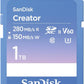 SANDISK 1TB Creator SD UHS-II Card, Read speeds up to 280MB/s, for DSLR and Mirrorless Cameras, 4K UHD, 6K Video, V60, 1 Month of Adobe Creative Cloud Included - SDSDXEP-1T00-GNCIS