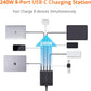 Upgraded 240W 8 Ports GaN Charger, USB Charging Hub, Multi USB C Charger Station, USB-C Charging Hub for MacBook Pro/Air/iPad Pro/iPhone/Samsung Galaxy Note