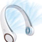CIVPOWER Neck Fan: Portable Personal Neck Cooling Rechargeable Bladeless Fan - Hands Free 3 Speed 4000 mAh Battery USB Operated Wearable Headphone Design - for Men Women Outdoor Indoor (White)