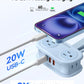 ORICO Blue Travel Power Strip PD20W with 4 AC Outlets 3 USB Ports (1 USB-C), 4FT Flat Plug Extension Cord, Compact Portable Design for Business Travel, Cruise Ship Essentials-AP3