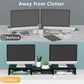 TAVR Dual Monitor Stand Riser Office Desktop Organizer Stand for 2 Monitors, Adjustable Length and Angle 3 Shelf, Extra Long Multifunctional Stand up to 43.3" fit Computer, Laptop, TV, Black