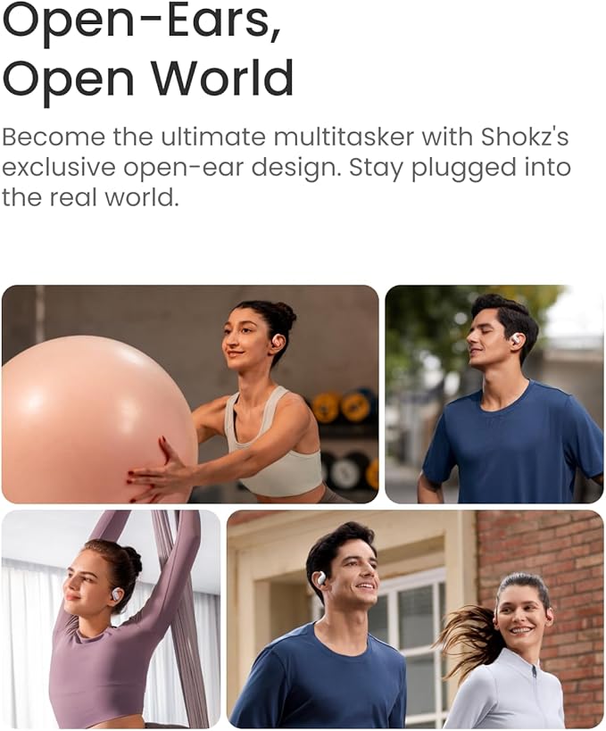 SHOKZ OpenFit Air - Open-Ear Headphones, True Wireless Earbuds, Water Resistant, Secure Earhooks for Daily Use, Pink