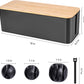 Cable Management Box - Wooden Style Large Cord Organizer to Hide Wires & Power Strips | Desk Computer Cable Organizer | Safe ABS Material | 16" (L) x 6.2" (W) 5.3" (H) | for Home & Office - Black